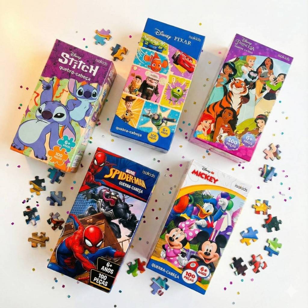 Quebra Cabeça Infantil 100 Peças Disney Marvel Pixar Aranha