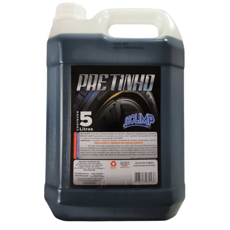 Pretinho Concentrado para Pneu Automotivo Brilho Molhado 5L Jholimp em Oferta na Shopee