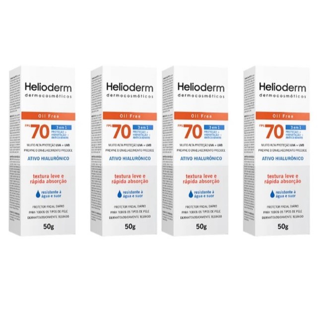 Protetor Solar Facial Helioderm FPS70 Oil Free sem Cor 50g