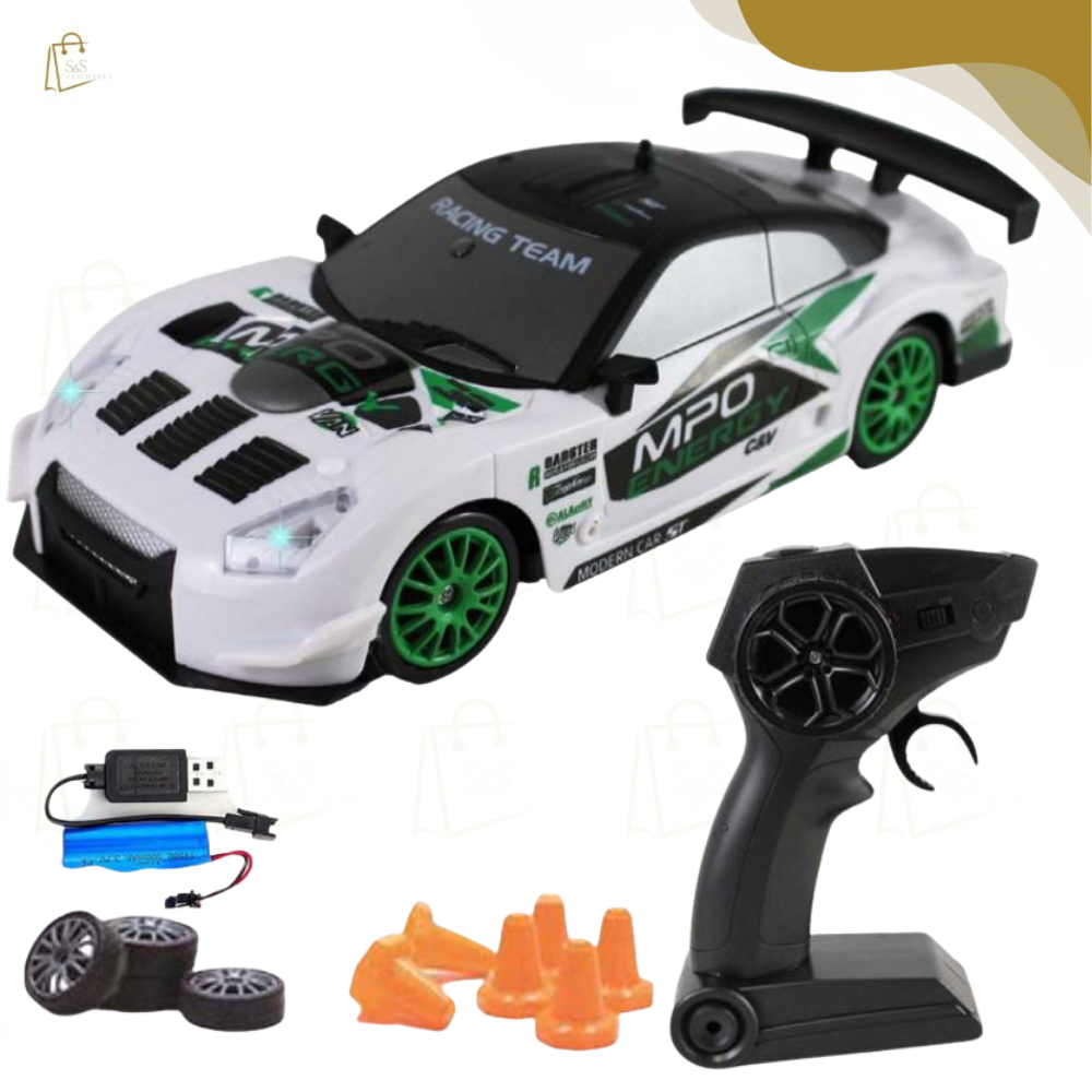 Carro Carrinho Controle Remoto Drift Brinquedo Menino Bateria Recarregável Manobras Extremas