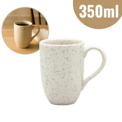 Caneca Branca Off White 350ml Flat Chuvisco Areia Oxford Avulsa