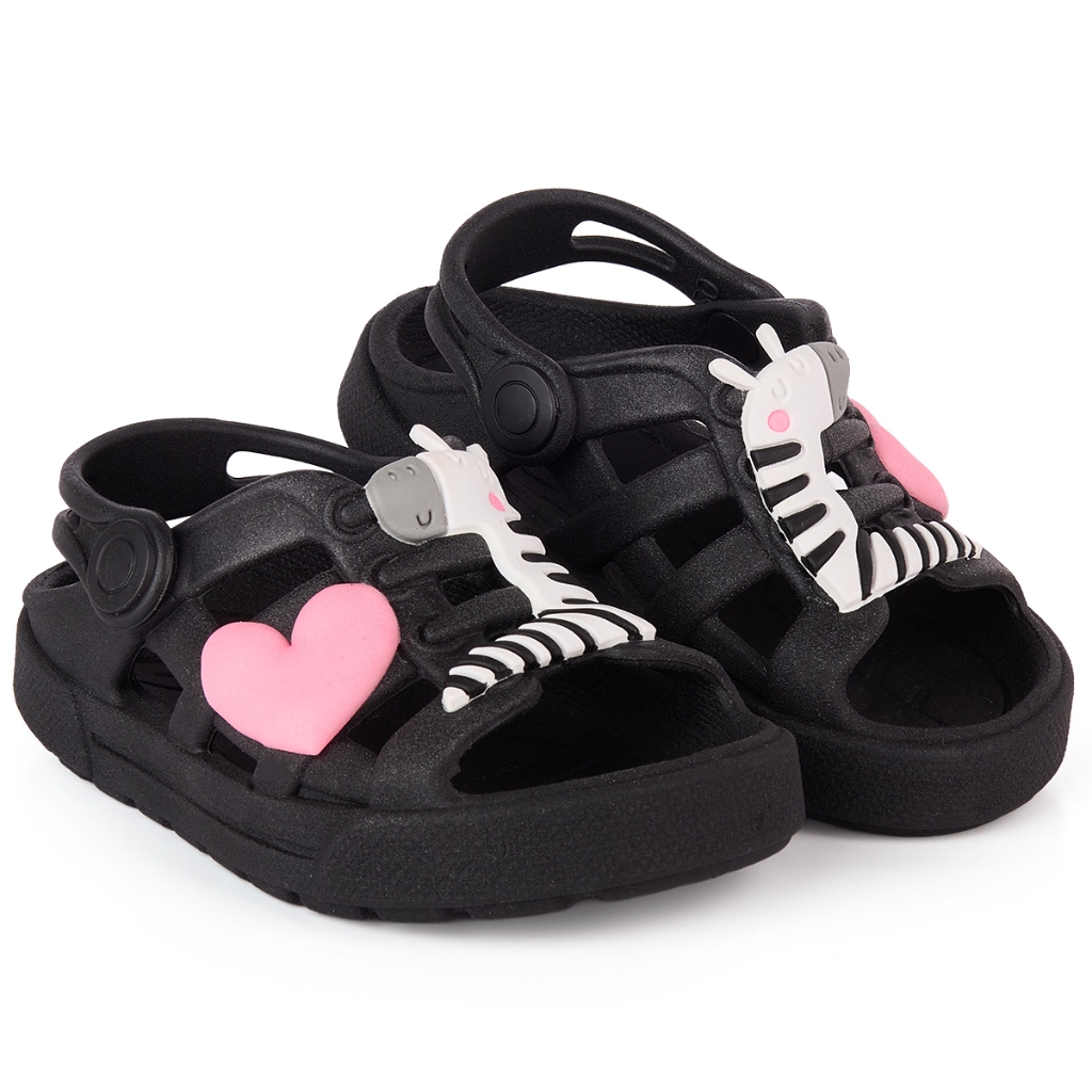 Babuche Sandália Infantil Menina Plugt Zebra Coração Delicado Casual Infantil Moda Inverno · foto 2