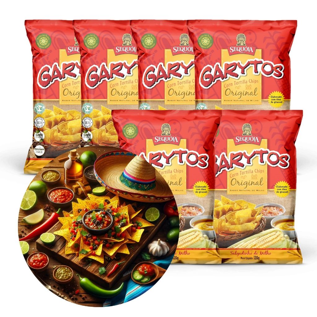 Nachos Mexicanos Salgadinho de Milho chips 120g - 06 unidades