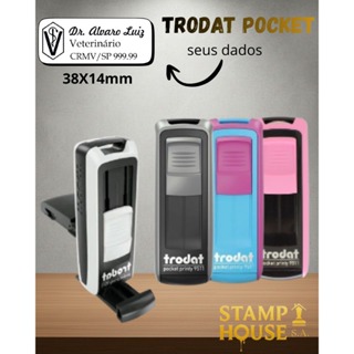 TRODAT POCKET 9511  Personalizado e com Diversos Apliques Emborrachado em Oferta na Shopee
