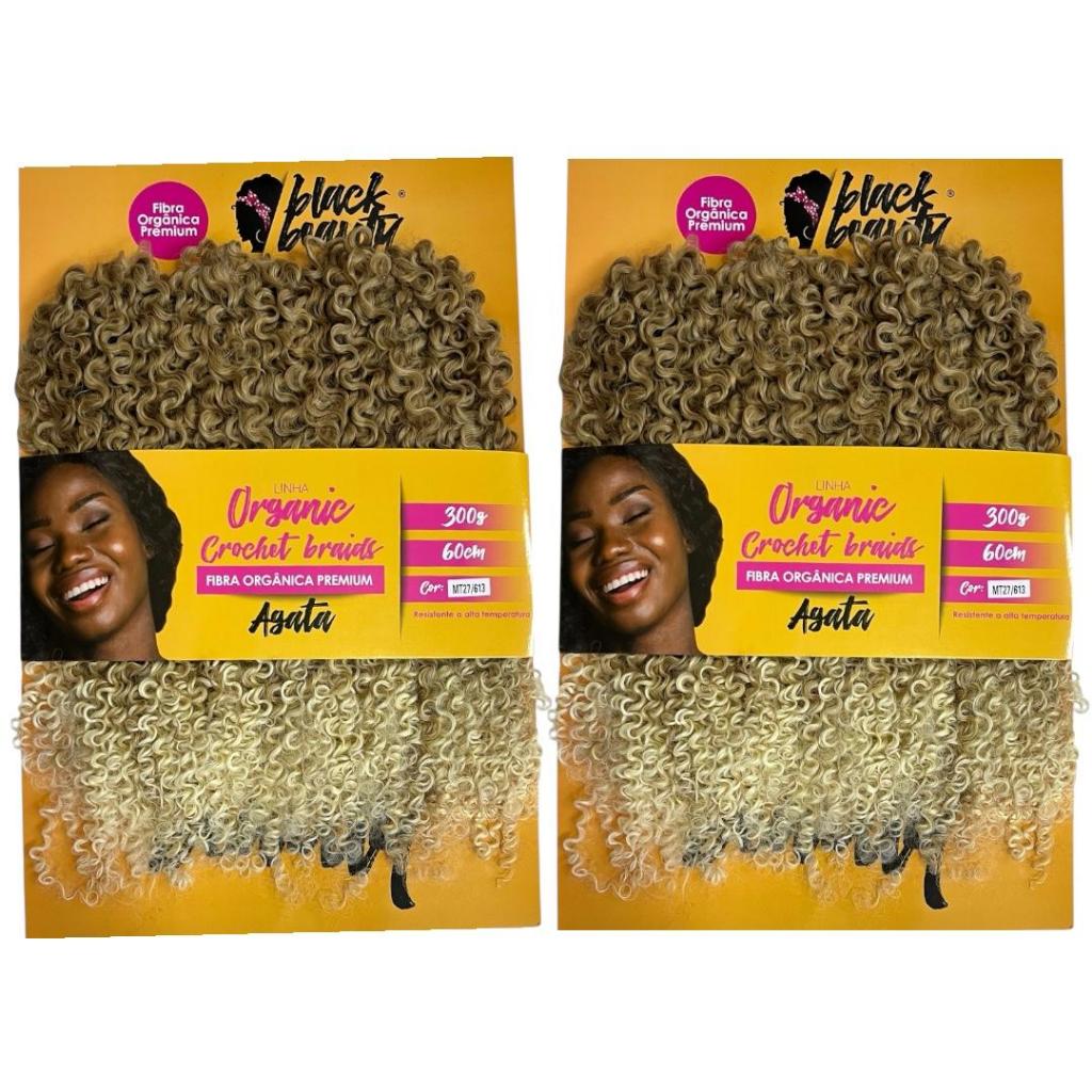 2 Pacts Cabelo Orgânico Premium Cacheado Ágata 60cm 300gr - Black Beauty