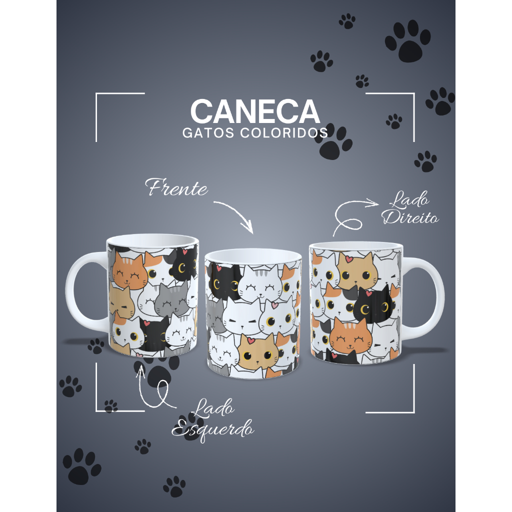 Caneca Gatos - Estampa gatinhos Personalizada Presente em Oferta na Shopee