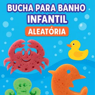 Bucha Infantil Esponja Mar Aleatória Antialérgica – Escolha o Desenho e Receba Rápido em Oferta na Shopee