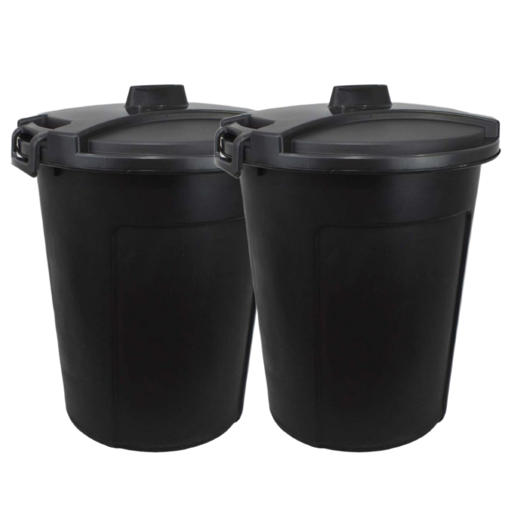 Kit 2 Cesto Lixeira Multiuso fechado P/ Roupa Roupeiro Preto 60l Marca