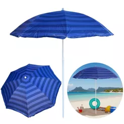 Guarda Sol Grande 1,8m Praia Piscina Verão com Teto de Nylon e Estrutura em Alumínio Azul Benoá