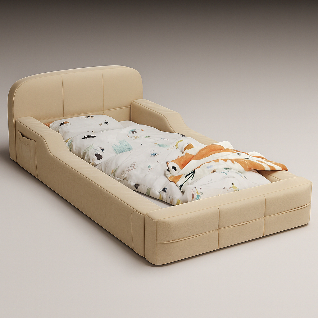 Cama Infantil Montessoriana Aurora Juvenil Com Proteção Lateral De Espuma D26 Conforto e Segurança