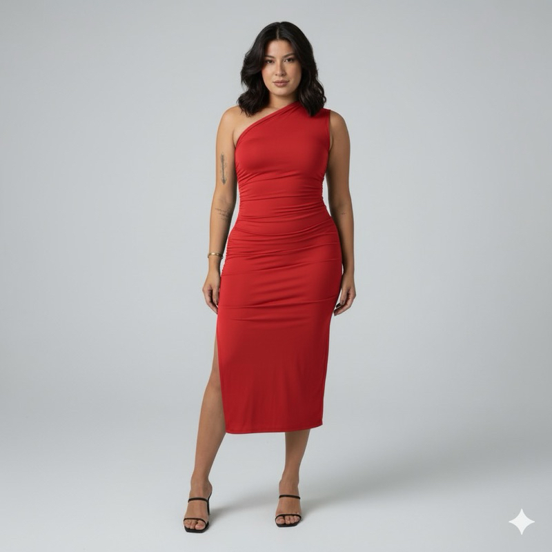 Vestido Midi Fenda Tubinho Mula Manca Suplex Elegante Nula Manca Feminino Casual em Oferta na Shopee