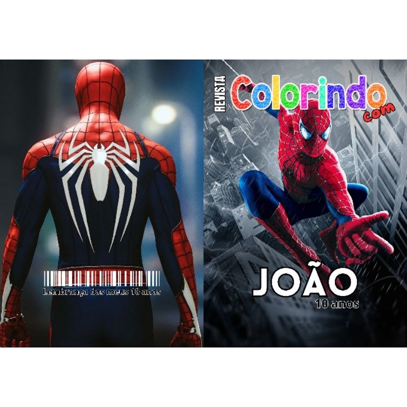 Revista de Colorir HOMEM ARANHA Personalizada Lembrancinha Festa Infantil Todos os Temas Livro