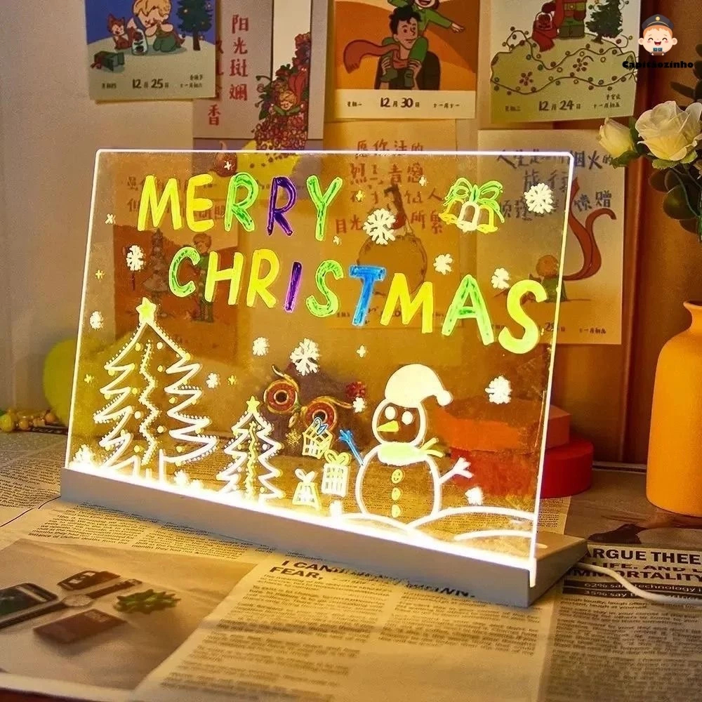 Luminária Led Escrever De Caneta Lousa Mágica Quadro Criativo Mesa Anotações Apagável Com 7 Canetas em Oferta na Shopee