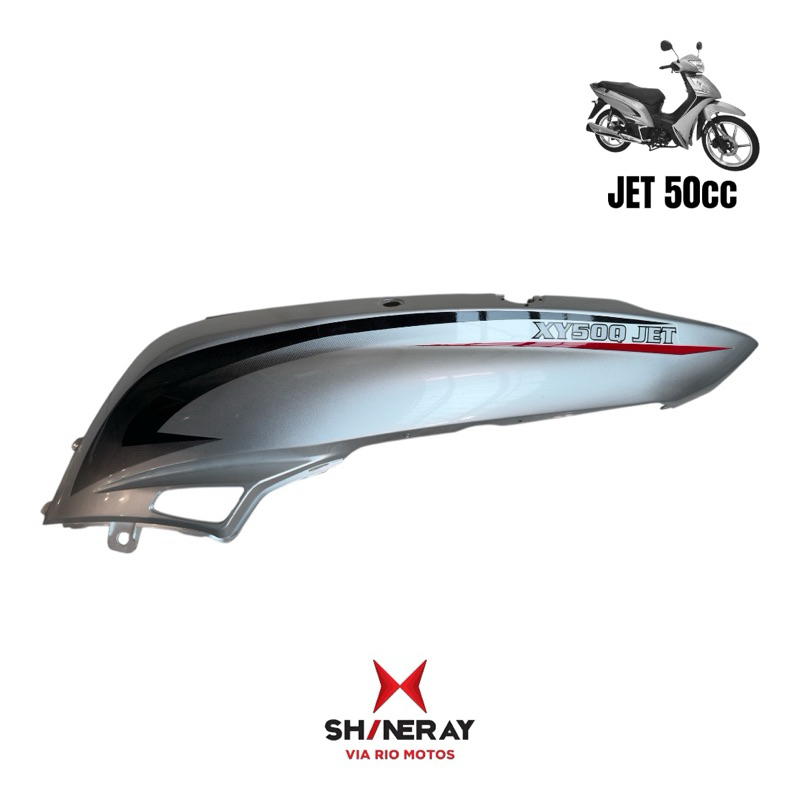 Carenagem lateral lado esquerdo da Shineray Jet 50cc Prata Original Novo