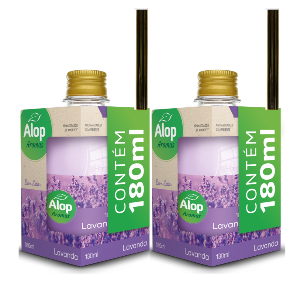 2 Difusor de ambiente Cheirinho Lavanda 180ml Alop