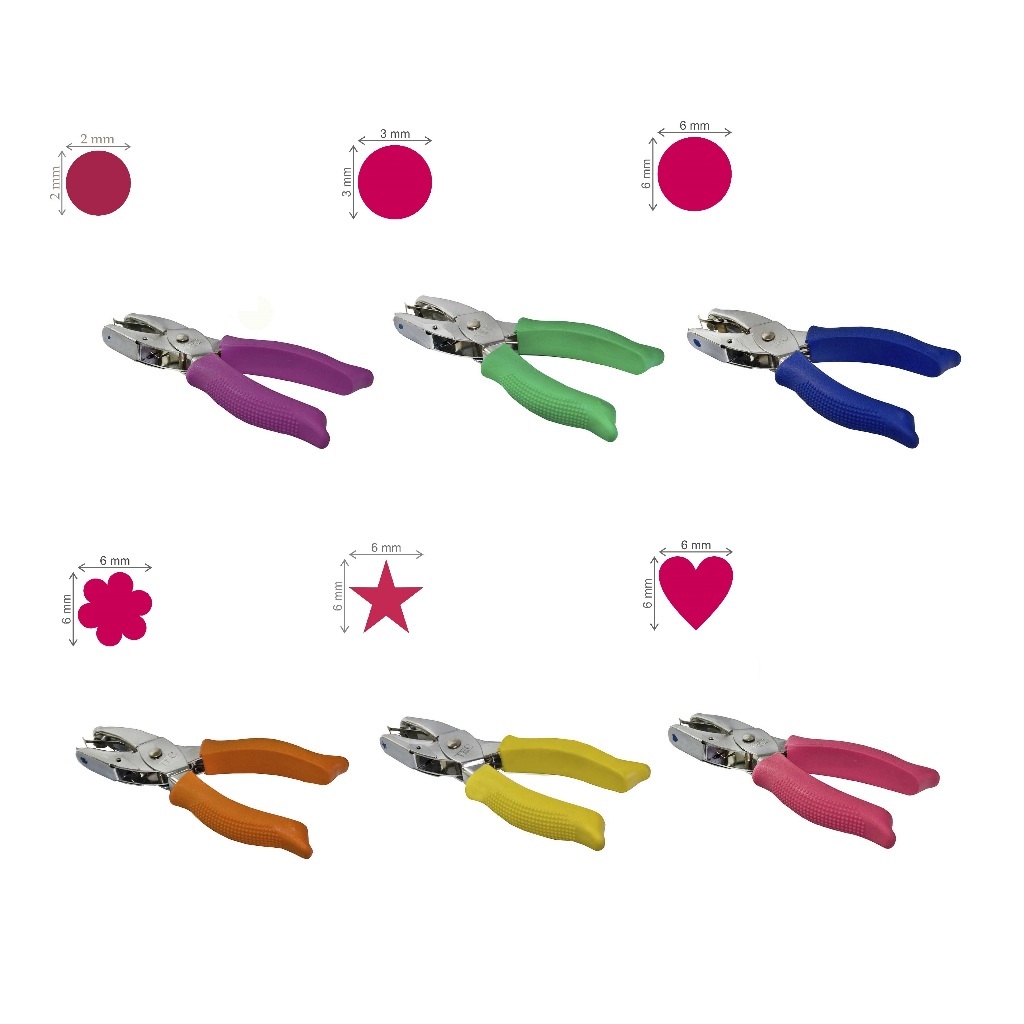 Furador Scrapbook Alicate Para Papel E Eva Passa Fitas/Coração/Estrela/Cotton/Circulo 6mm/3mm/2mm