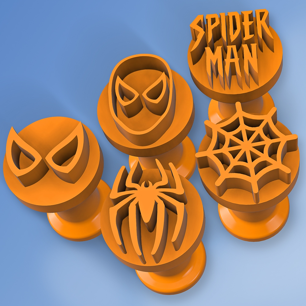 Kit Carimbos Brigadeiros Docinhos Molde Festa Confeitaria - HOMEM ARANHA - Spider Man - 5pçs em Oferta na Shopee