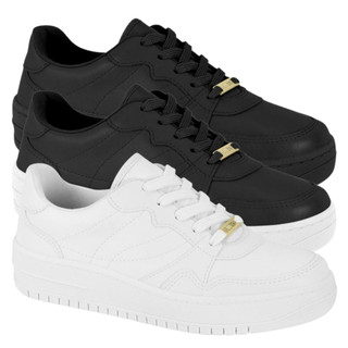 Tênis Feminino Vizzano 1389.101 Branco Plataforma Leve Casual Urbano Confortável