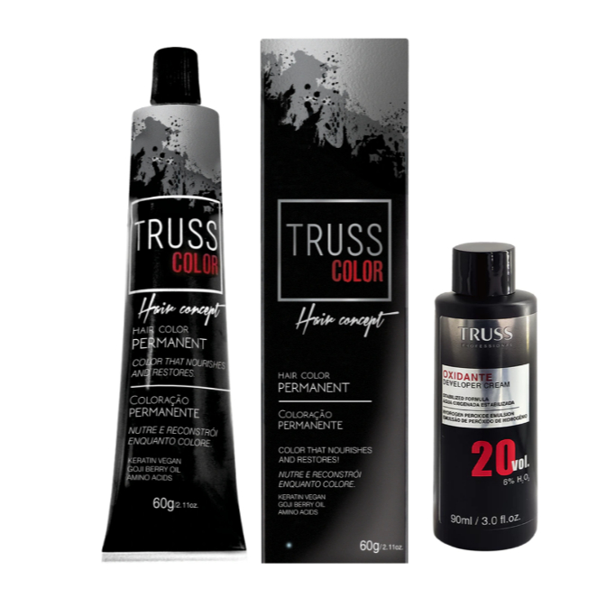 Truss Tinta Coloração Color Hair Concept 60g + Água Oxigenada 90ml em Oferta na Shopee
