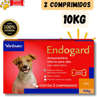 Vermífugo Endogard Virbac Antiparasitário para Cães de 10Kg com 2 comprimidos em Oferta na Shopee