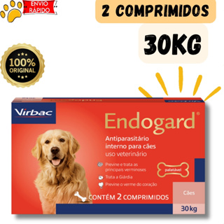 Vermífugo Endogard Virbac Antiparasitário para Cães de 30Kg com 2 comprimidos em Oferta na Shopee