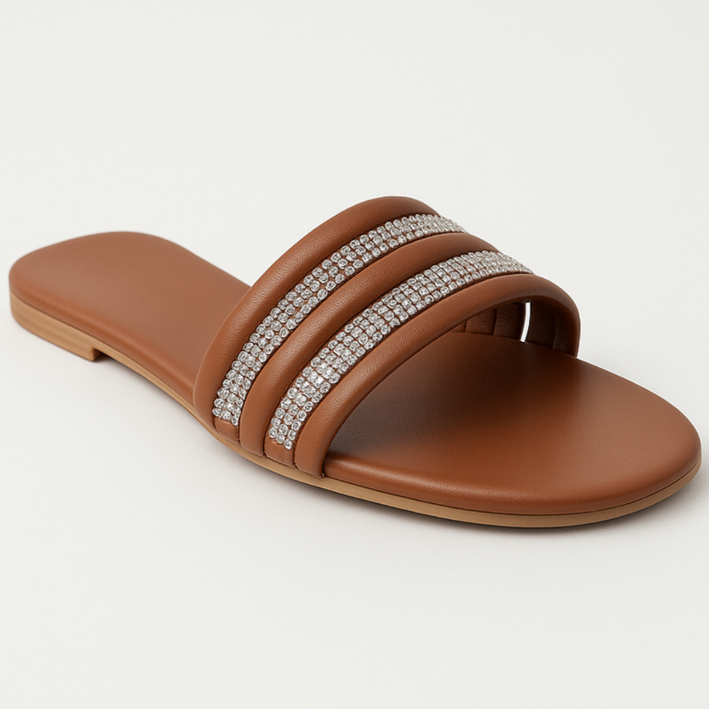 Sandália Feminina Casual Rasteira verão Rasteirinha Ultra Confortável com Strass Colorida em Oferta na Shopee