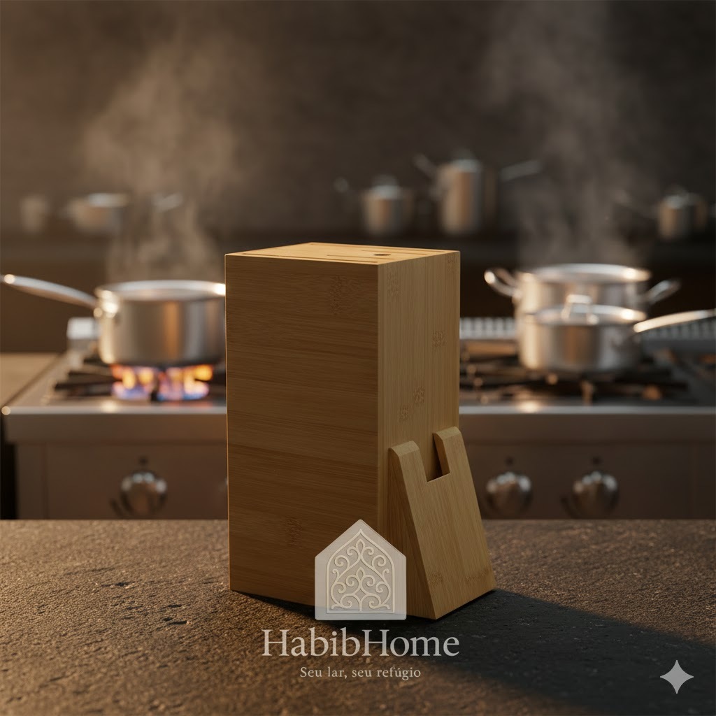 Suporte para Facas de Cozinha em Bambu com Espaço para Tesoura – Design Premium Organizador em Oferta na Shopee