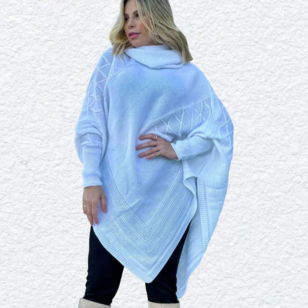 Casaco Manga Longa Pluz Size Feminino de Lã Quentinho Macio