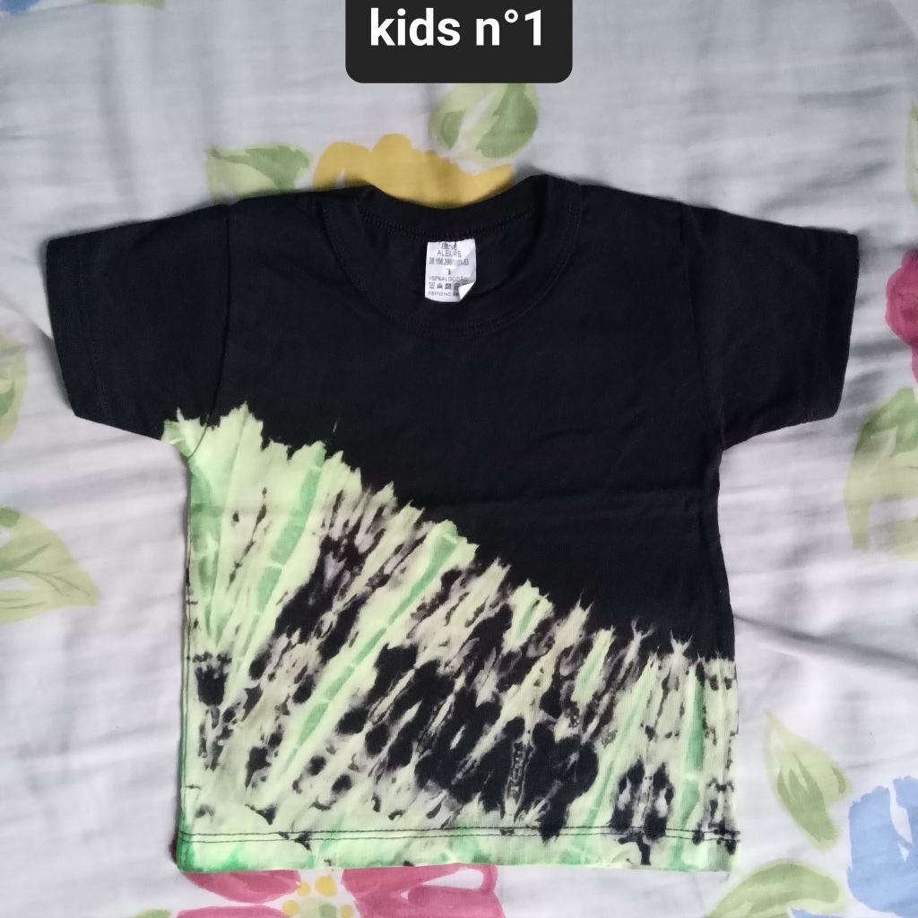 Camiseta Infantil Colorida Estampada Algodão Poliéster Confortável Artesanal Masculina Feminina TieDye TaiDai Kids  Unis