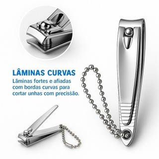KIT 3/6/12 Unidades Cortador De Unha Unhex Pequeno Com Lixa Aço inox Manicure Pedicure