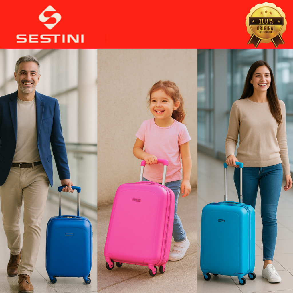 Mala Bordo Viagem Rodas 360 Mochila Escola Cadeado Senha Resistente Rodinhas Color  Sestini Original