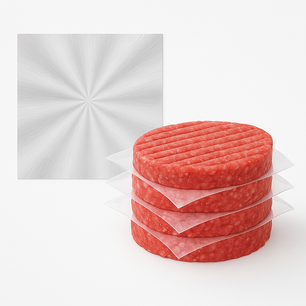 500 folhas Separador Plastico de hambúrguer 15cm x 15cm - Alimentício Resistente não gruda