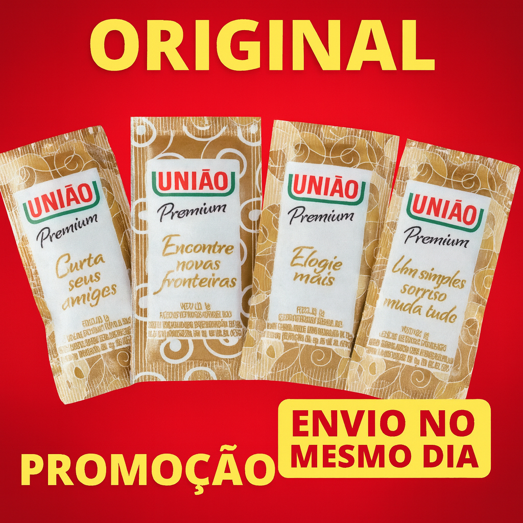 Sache de Açúcar União 5g Pacote Individual Caixa com 50 Açúcar Refinado para Café, Chá e Sobremesas