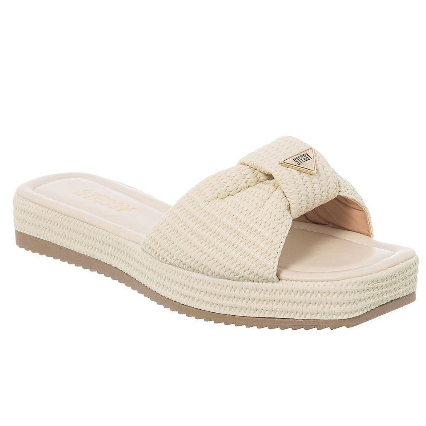 Sandália Feminina Tamanco Flat Plataforma Flatform Confortável Chinelo Juta Det Stessy Leve Moda em Oferta na Shopee