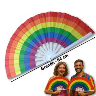 Kit c/1/3/5 Leque COLORIDO Arco Íris Grande LGBTQ+ Para Festa Dança Decoração 34x64 em Oferta na Shopee