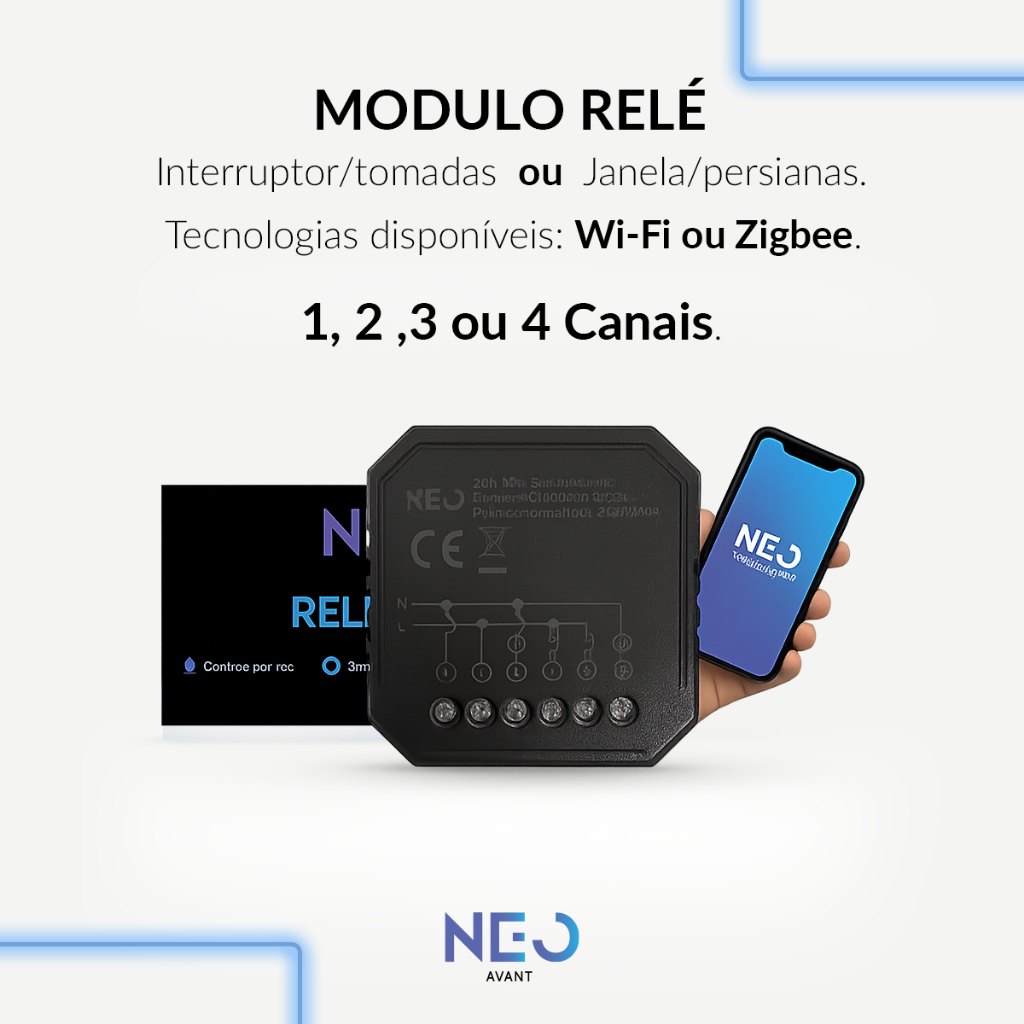 Modulo Interruptor Cortina Persiana Rele Inteligente Wifi Zigbee 1, 2 ,3 4 Canal Bivolt Neo Avant em Oferta na Shopee