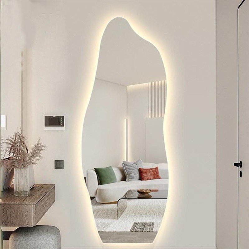Espelho Organico Comprido Com Led Espelho Para Sala Quarto Espelho Decorativo Abistrato