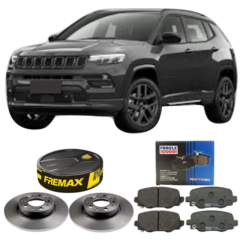 Kit De Disco De Freio Fremax + Pastilha Frasle Traseira Jeep Compass 1.3 2.0 2016 A 2025