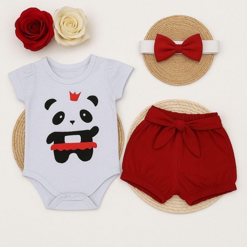 Conjunto Body e Short Bebê Menina Temático