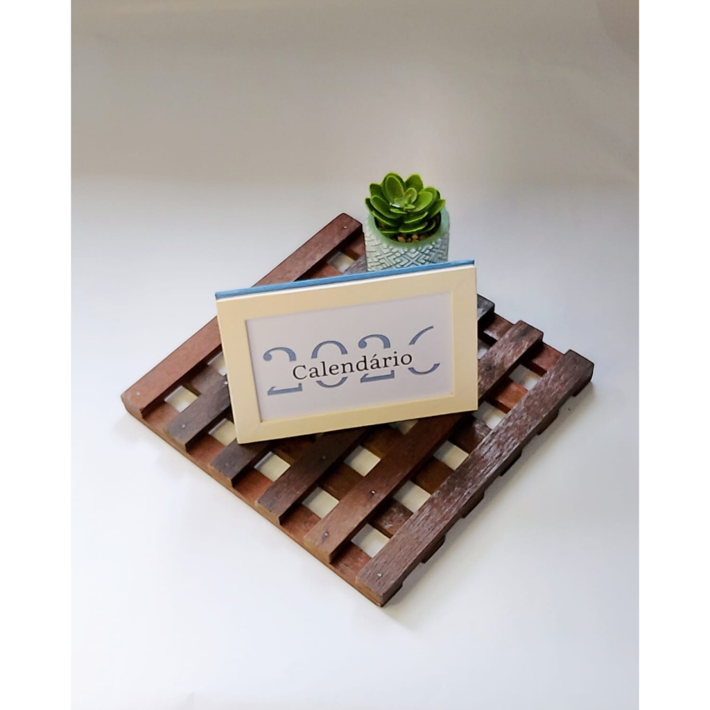Calendário/Porta-retrato de Mesa Minimalista 2026 | Organização | Decor Home Office | Riko Ateliê