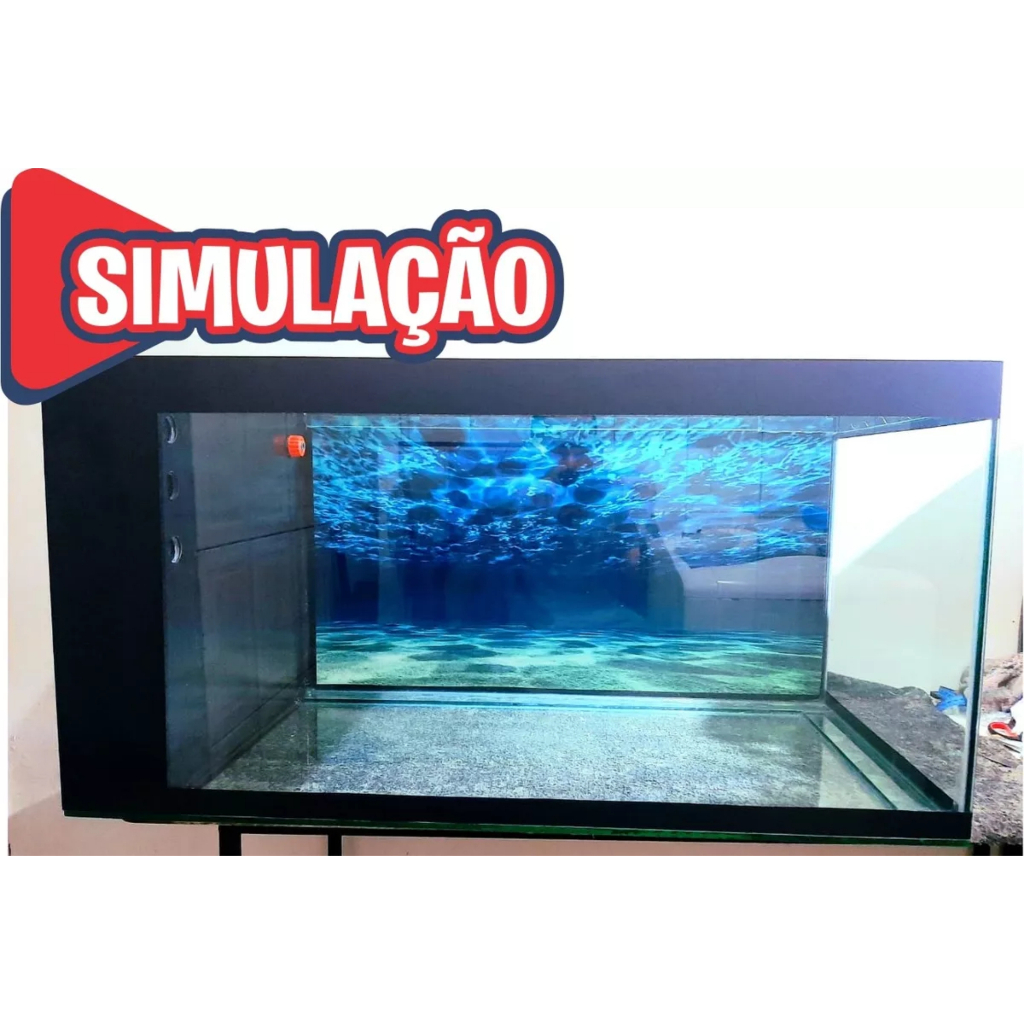 Adesivo Aquário Fundo Do Mar Decoração 50cm altura x 70 cm comprimento Água — imagem 2 de 2
