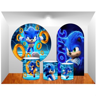 KIT PAINEL DE FESTAS, SONIC OURIÇO, REDONDO 1,5M DE DIÂMETRO + 3 CAPAS DE CILINDROS + VERTICAL 2X1 em Oferta na Shopee