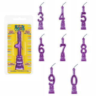 VELA DE ANIVERSARIO CINTILANTE ROXA em Oferta na Shopee