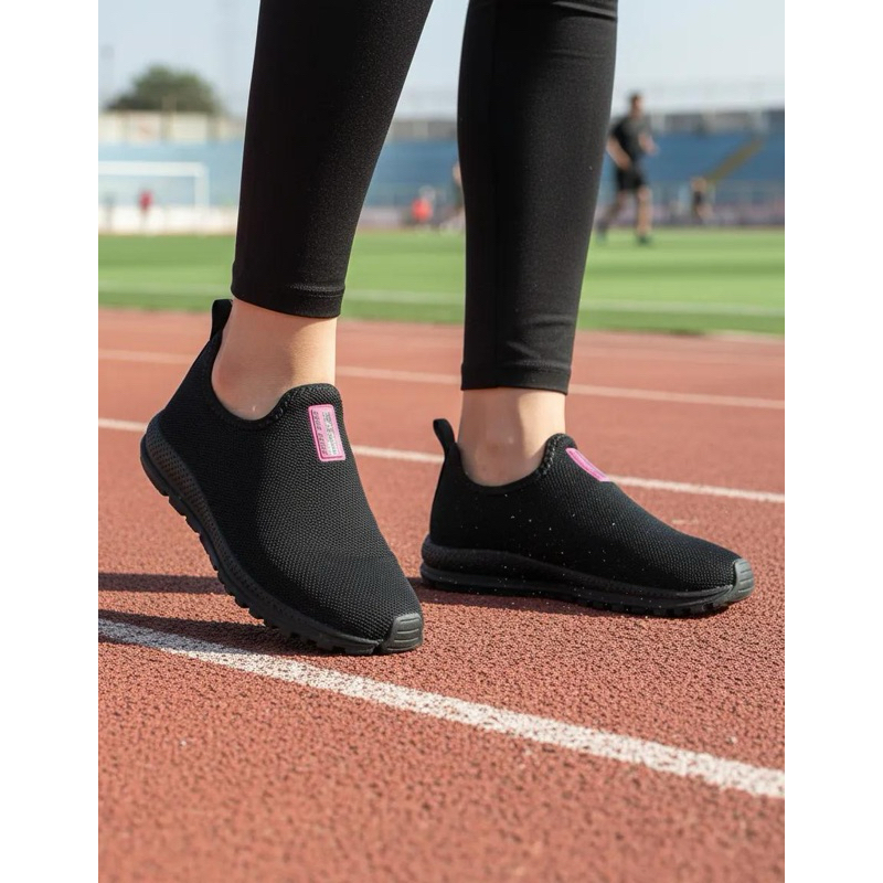 Tênis Meia Feminino Calce Fácil Ortopédico Academia Sneaker Slip On Sem cadarço  Esportivo Casual Confortável