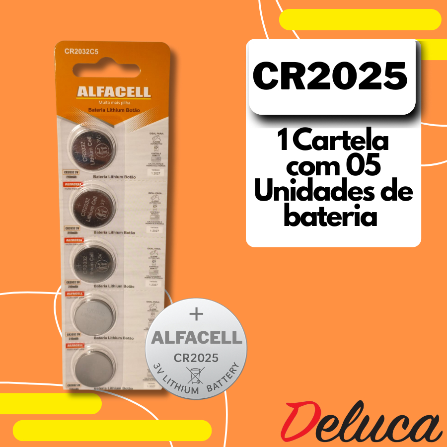 Alfacell CR2025 com 1, 2 ou 3 cartelas. Escolha sua Quantidade em Oferta na Shopee