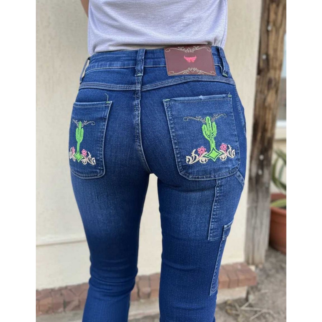 Calça Feminina Carpinteira Alabama Premium Bordada Alana 456 Promoção