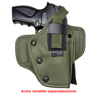 Coldre Destro (Lado Direito) Panqueca Parafuso c/ Porta Magazine Cintura | Militar | Verde em Oferta na Shopee