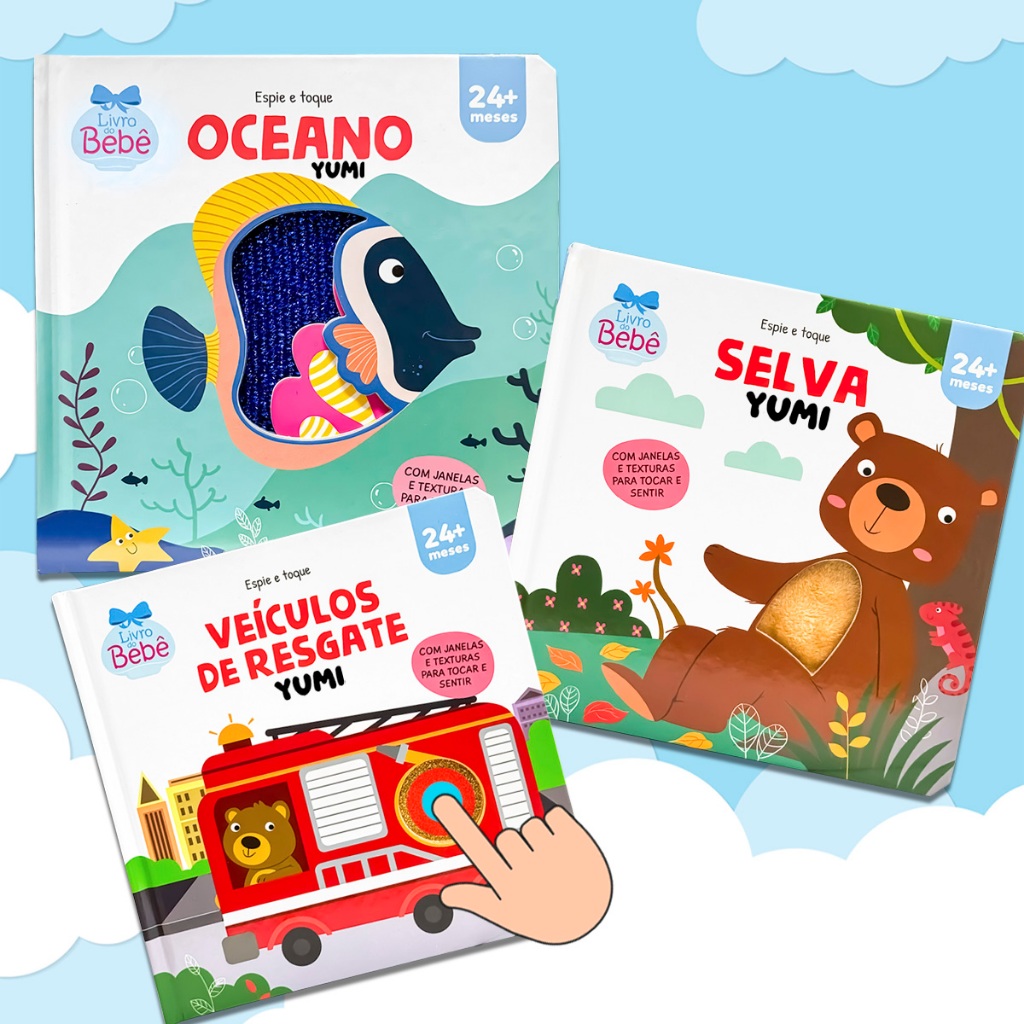 Livro Infantil : Espie E Toque Com Diferentes Texturas | Desenvolvimento E Coordenação Motora Para Crianças - Premium