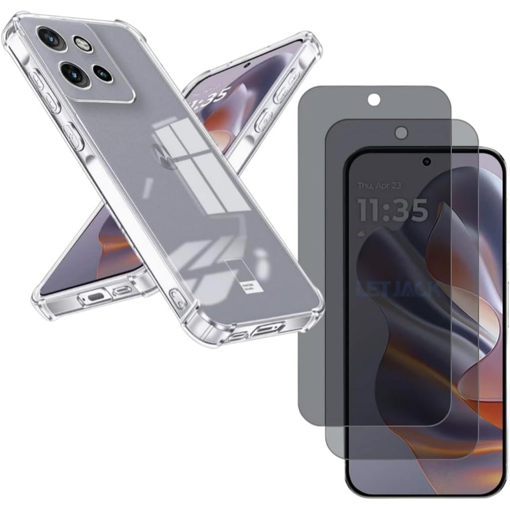 Capa capinha Anti Impacto Transparente + Película 3d 9d Privacidade Para Motorola Edge 60 Neo em Oferta na Shopee