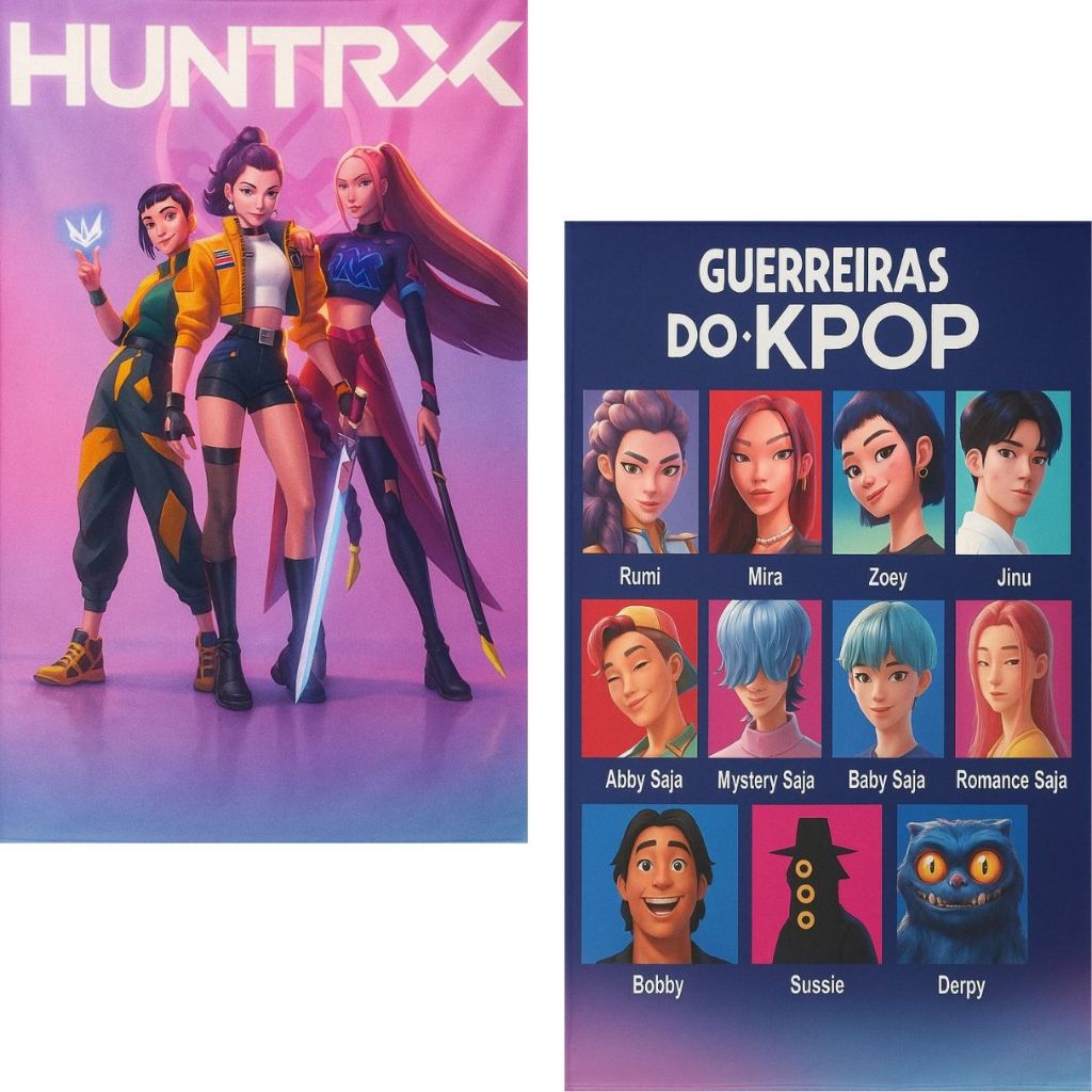 Toalha de Banho Guerreiras K pop InfantiL Guerreiras Demon Hunters Huntrix K-pop kpop Rumi Mira